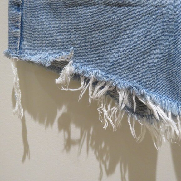 AGOLDE Parker Long Shorts in Swapmeet Light Denim Boho Distressed Casual 23 NWT - Picture 5 of 12